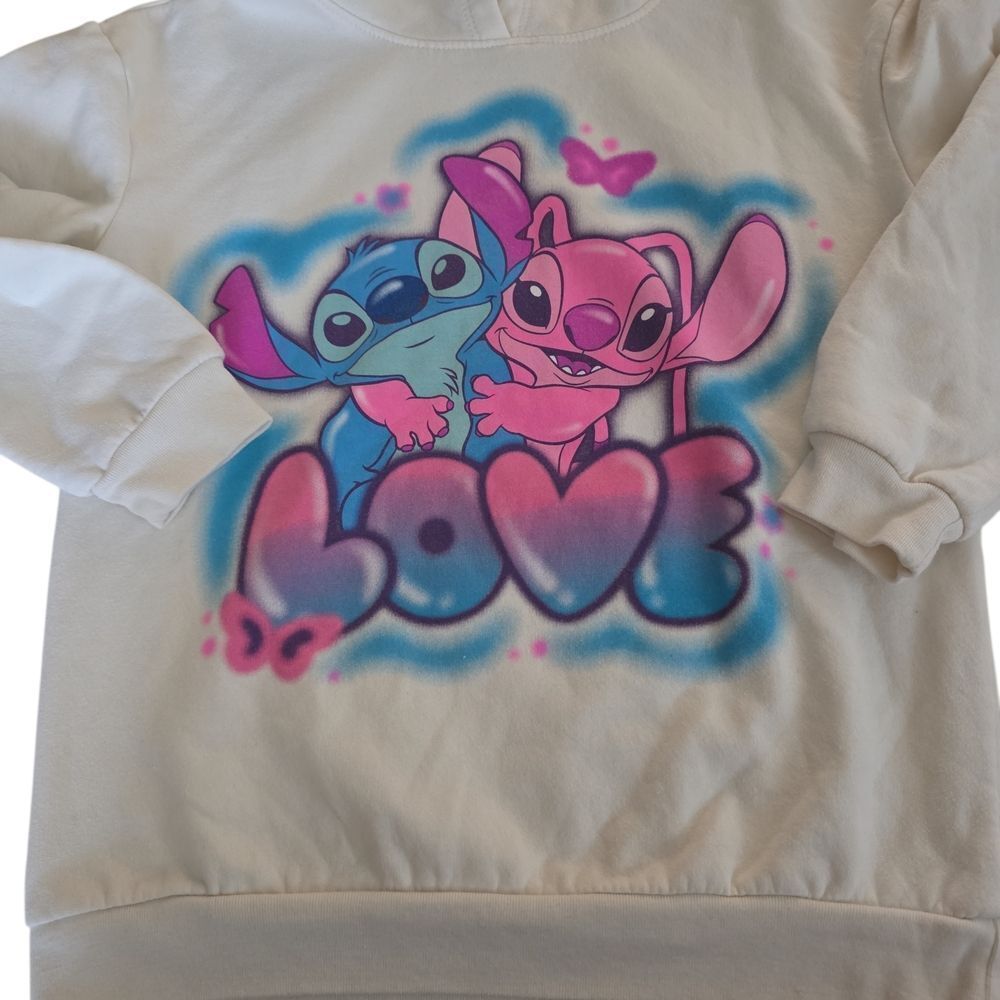Kids White Hoodie with Blue and Pink Graphic Suze 10/12 Large - Picture 2 of 2